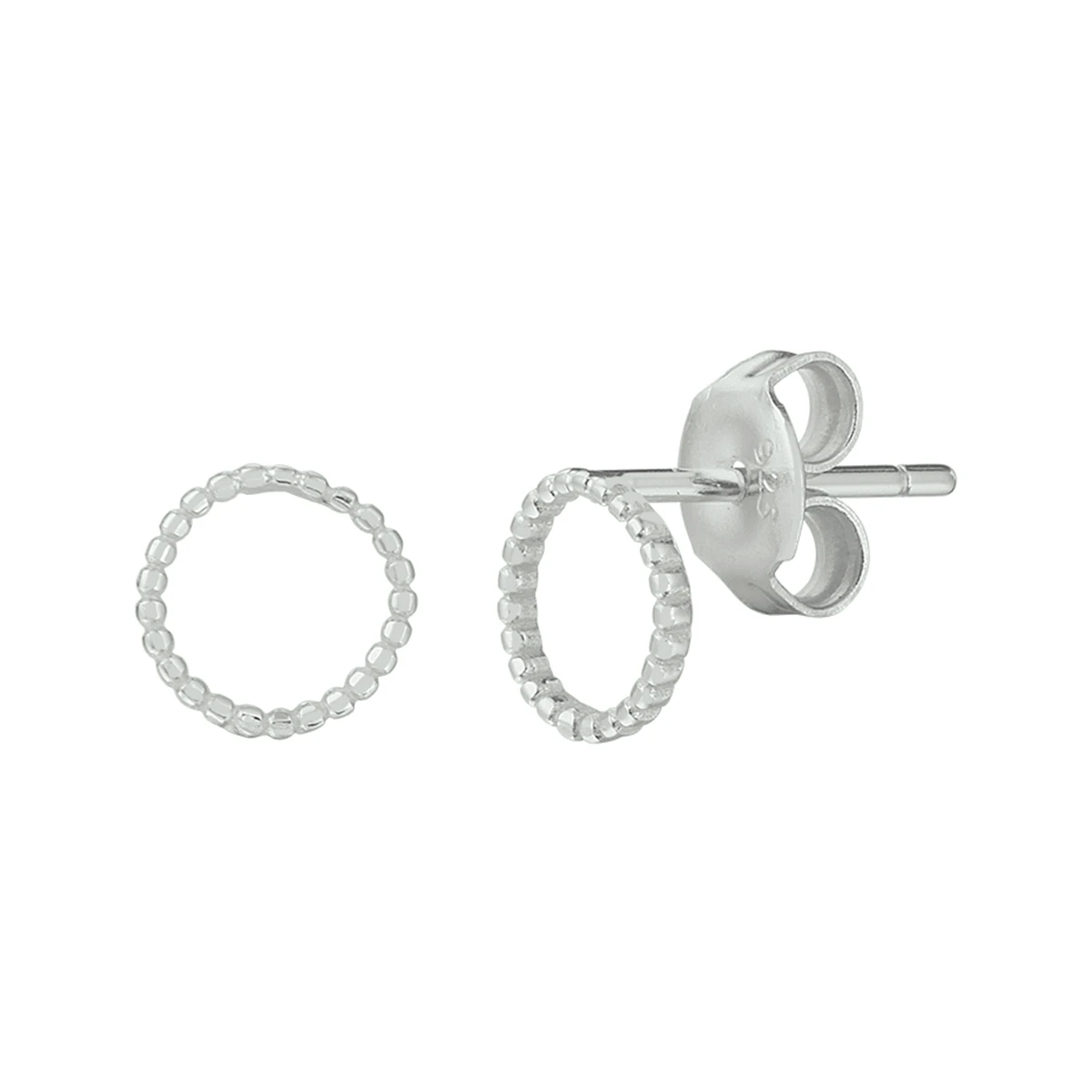 oorknoppen rond zilver gerhodineerd