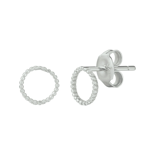 oorknoppen rond zilver gerhodineerd