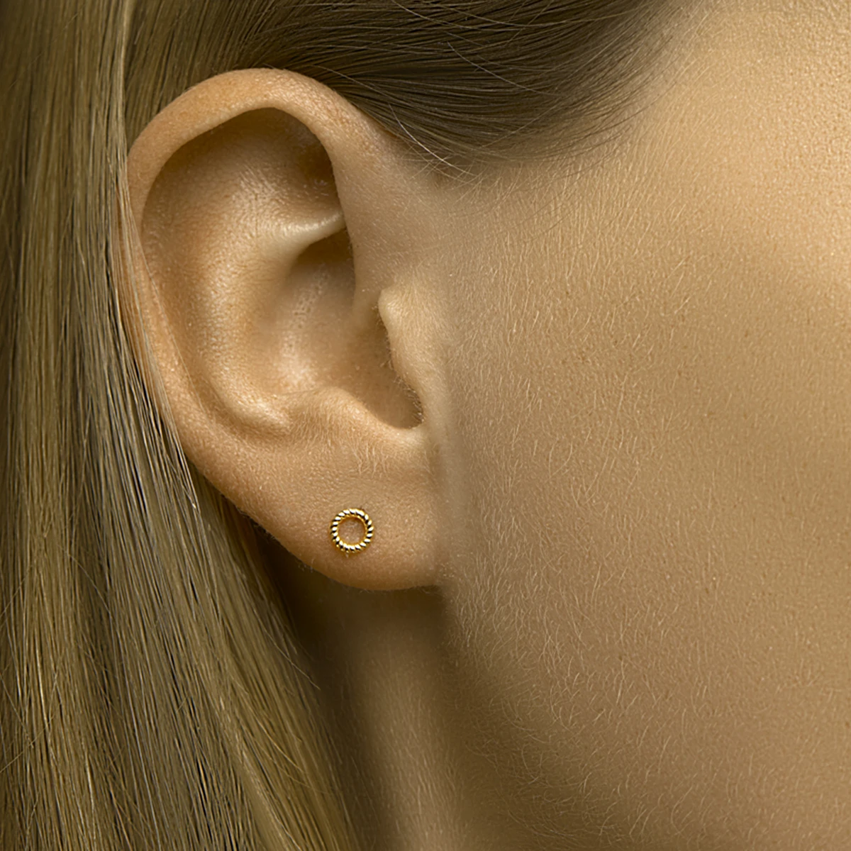 oorknoppen rondje 14K geelgoud