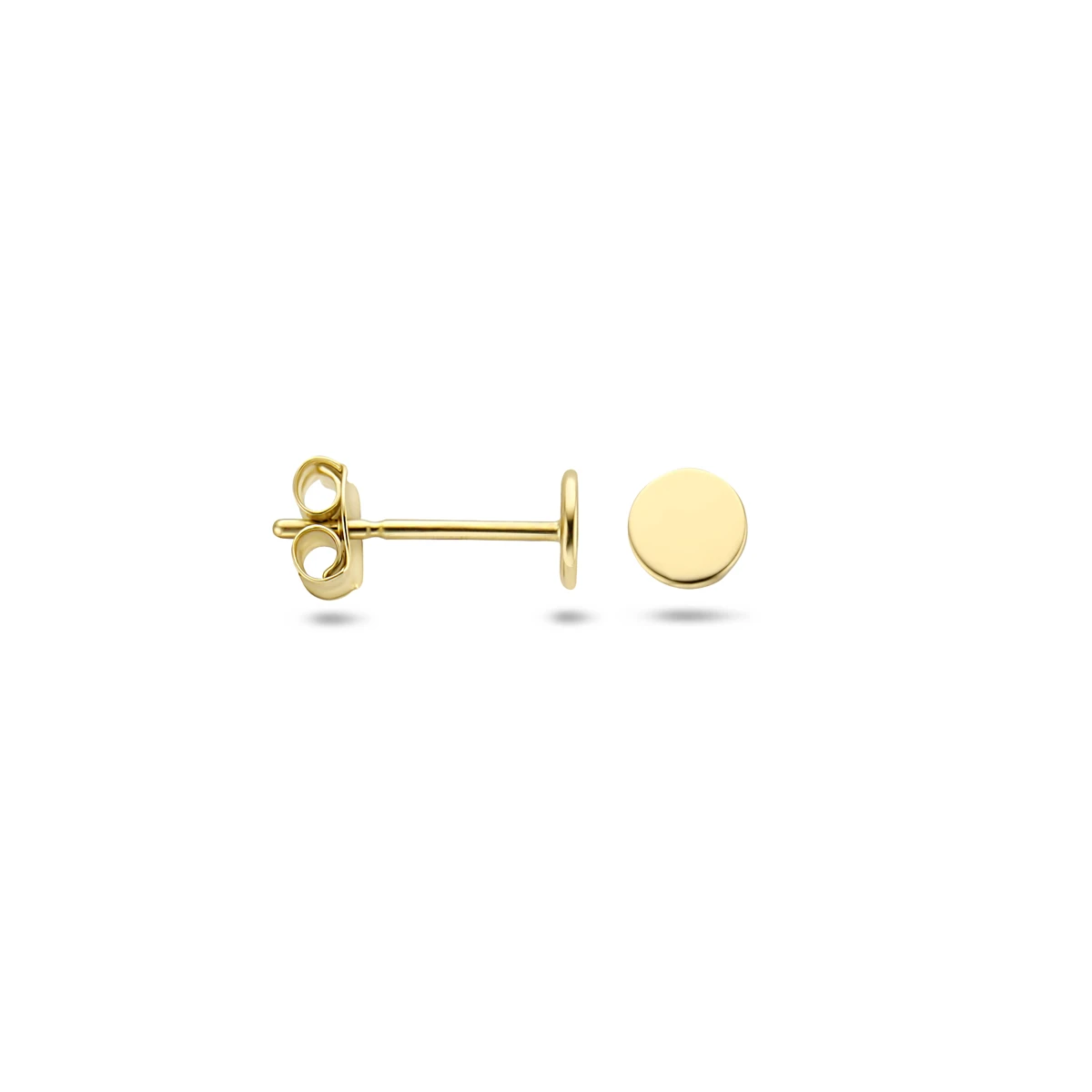 oorknoppen rondje 14K geelgoud