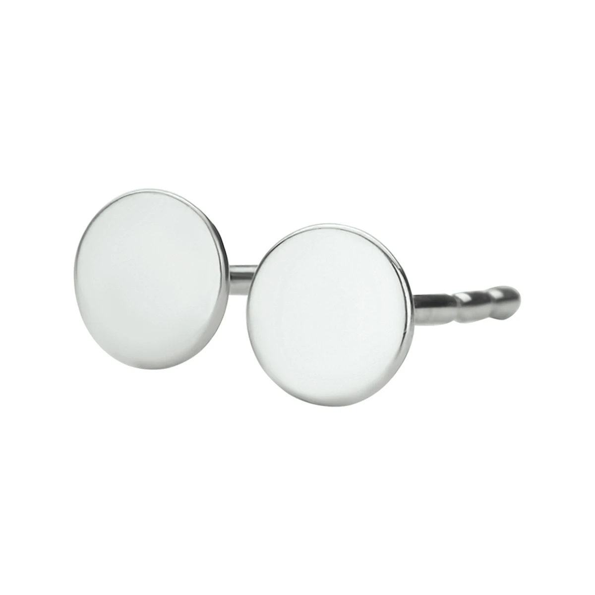 oorknoppen rondje 14K witgoud