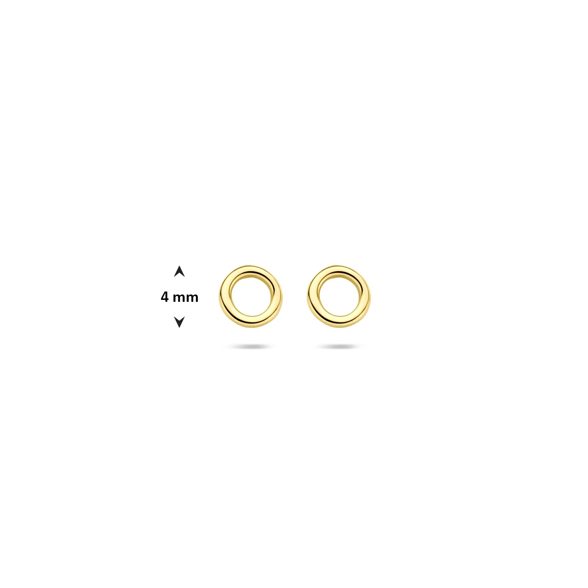 oorknoppen rondje 4 mm 14K geelgoud