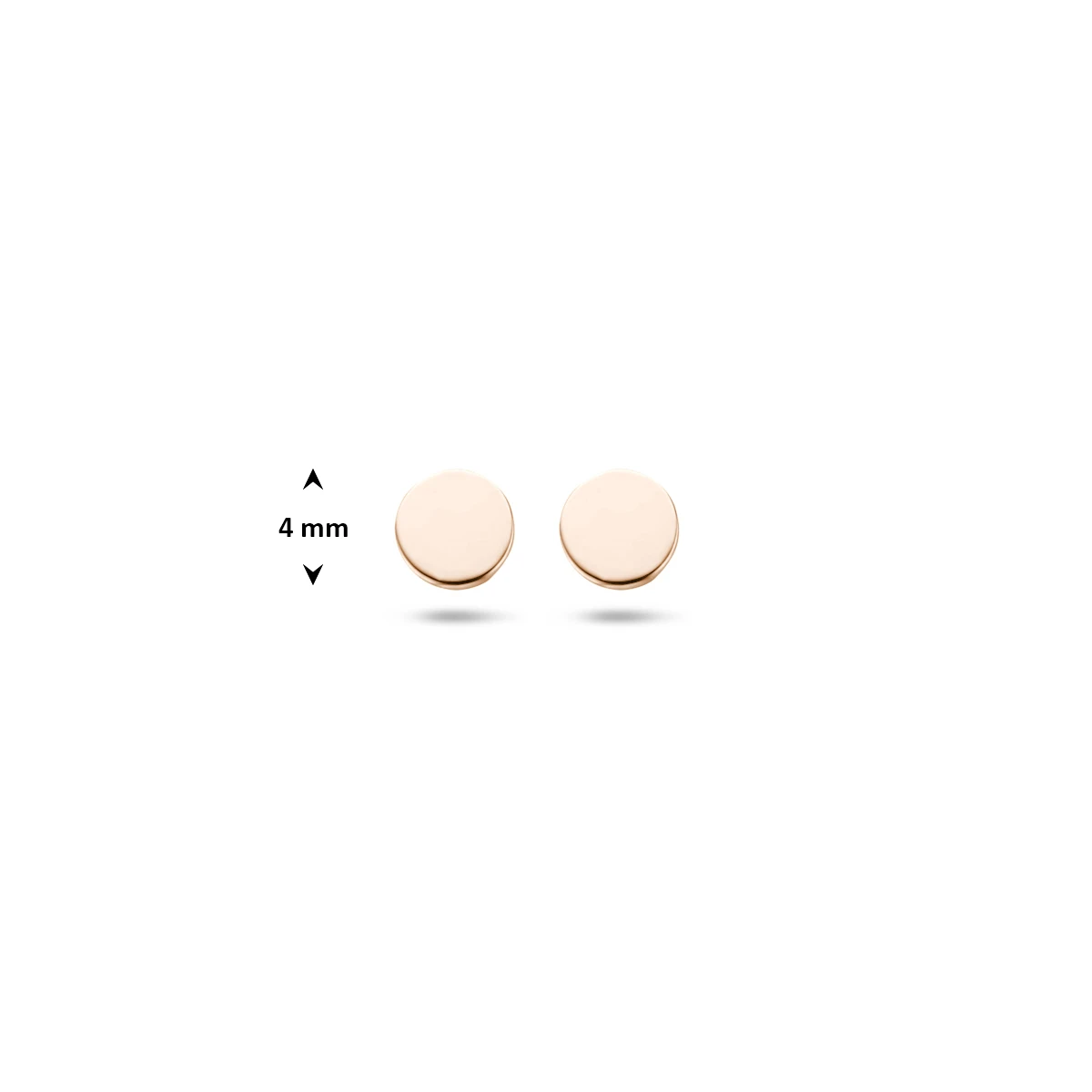 oorknoppen rondje 4 mm 14K roségoud