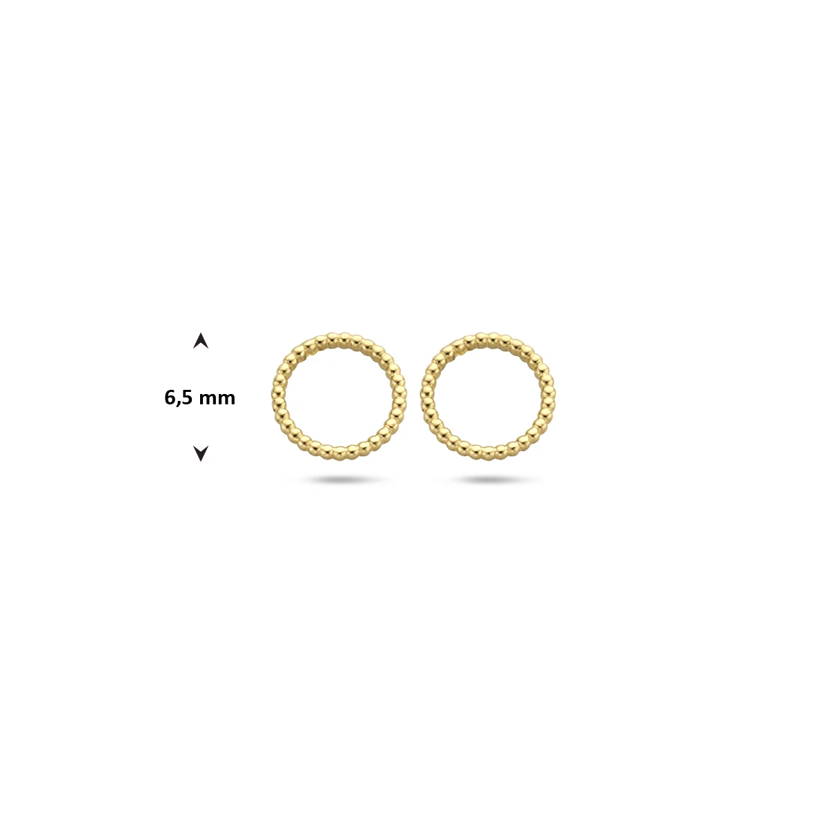 oorknoppen rondje 6,5 mm 14K geelgoud