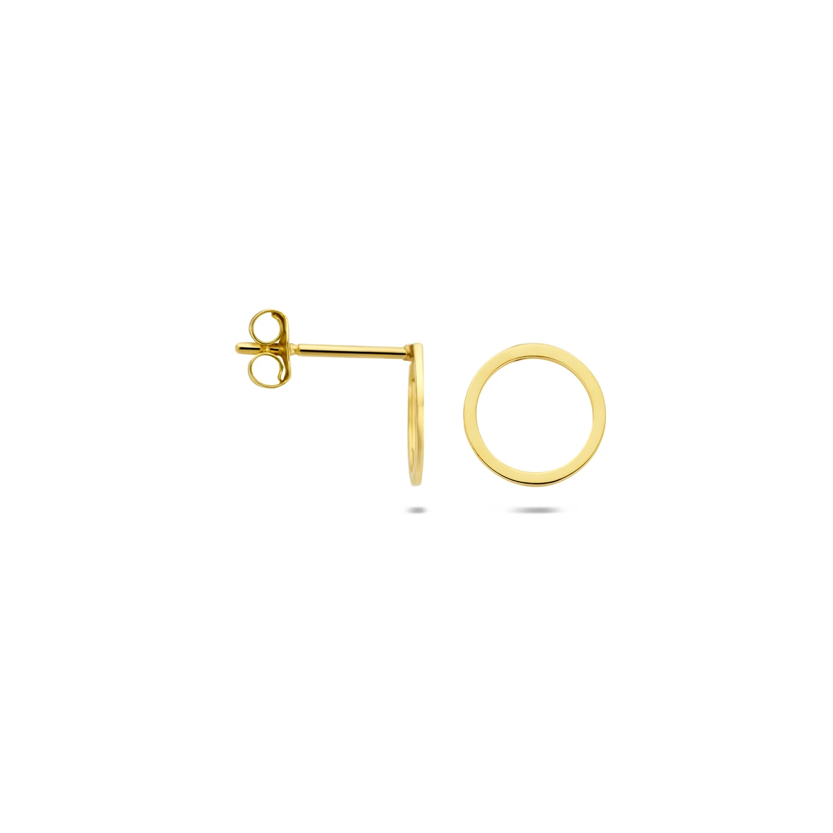 oorknoppen rondje 8 mm 14K geelgoud