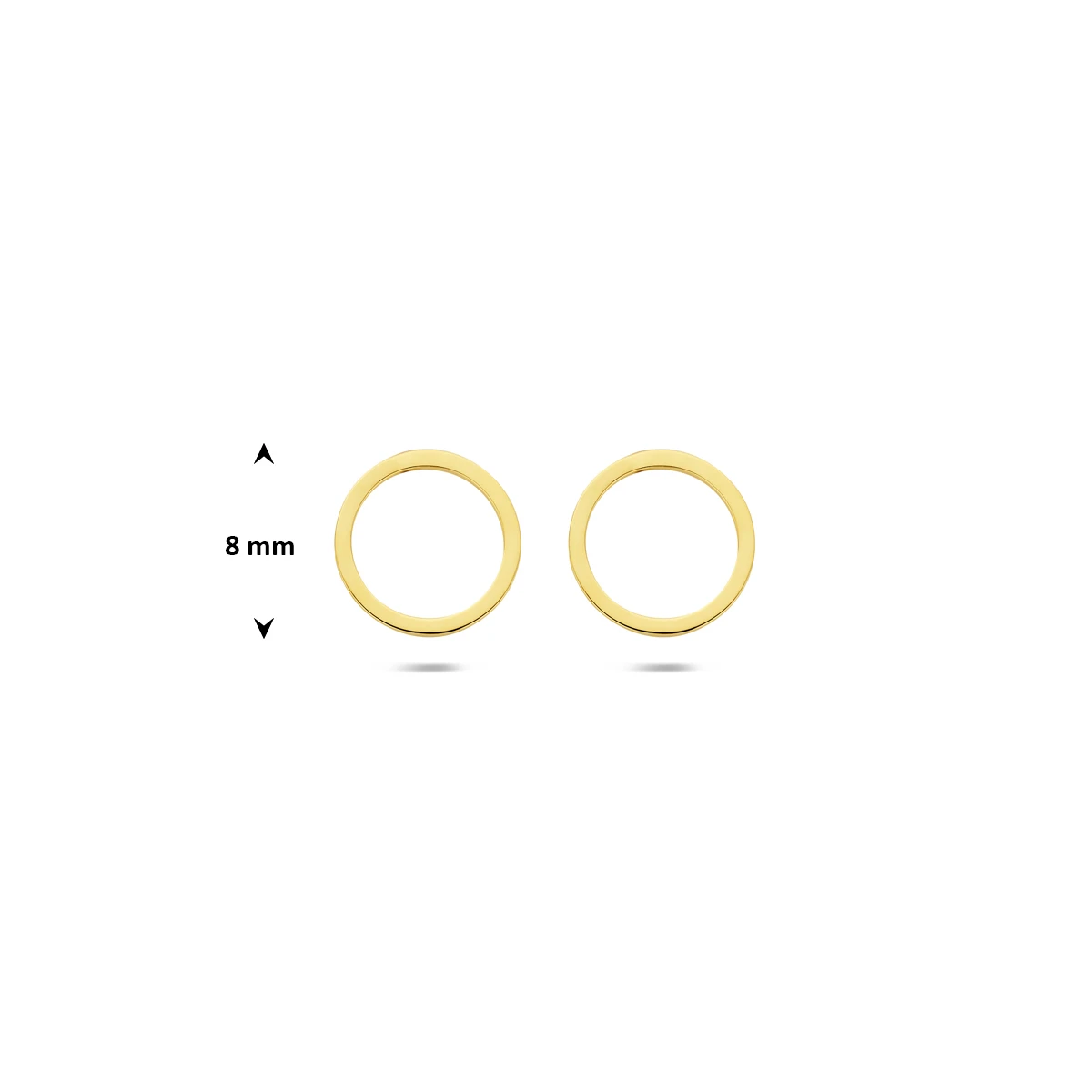 oorknoppen rondje 8 mm 14K geelgoud
