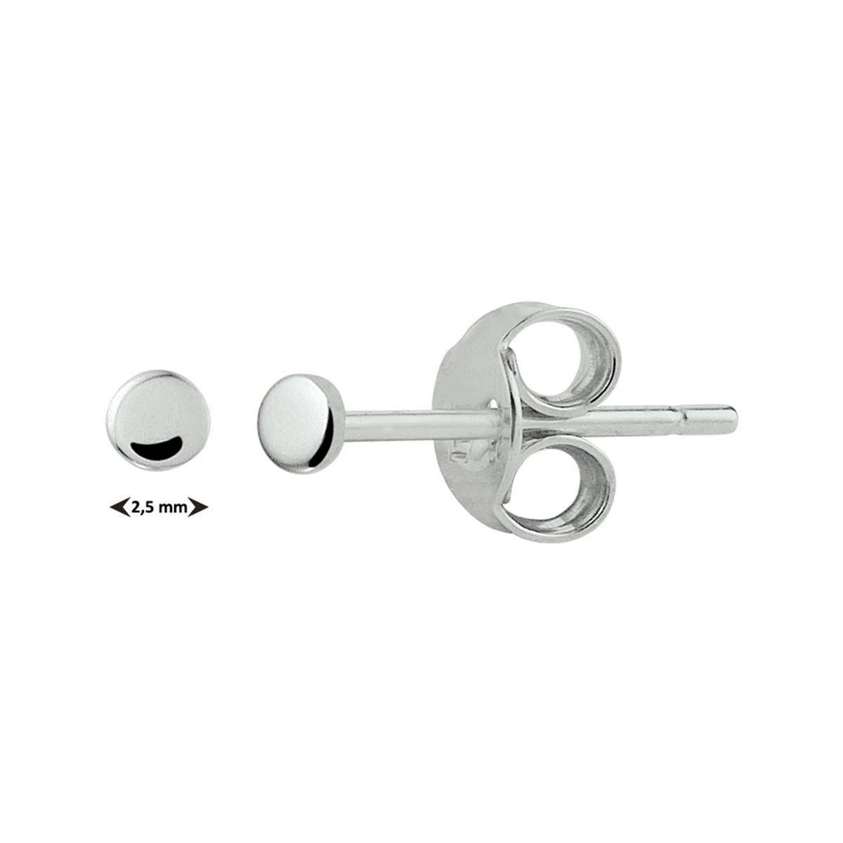 oorknoppen rondje zilver gerhodineerd