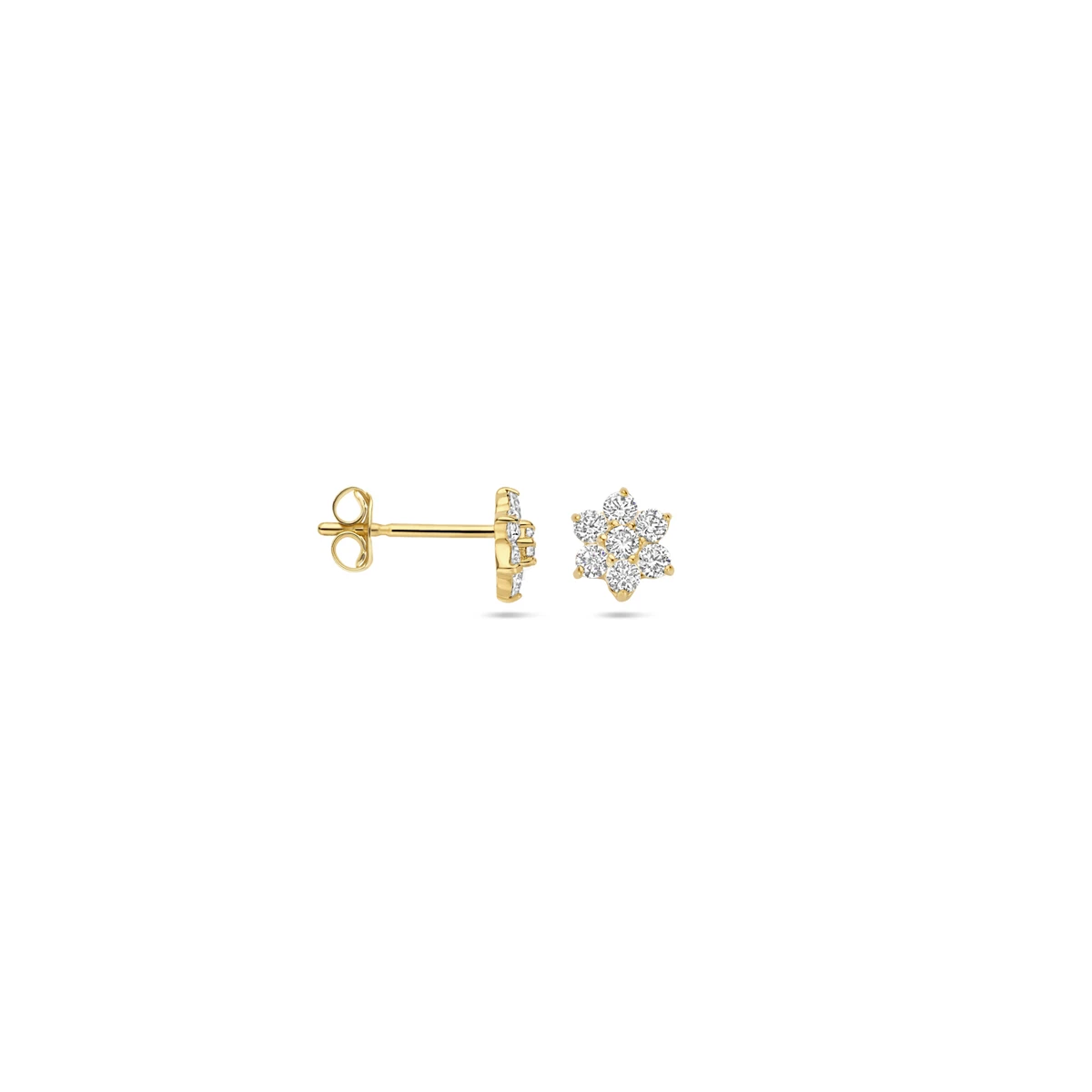 oorknoppen rozet 14K geelgoud