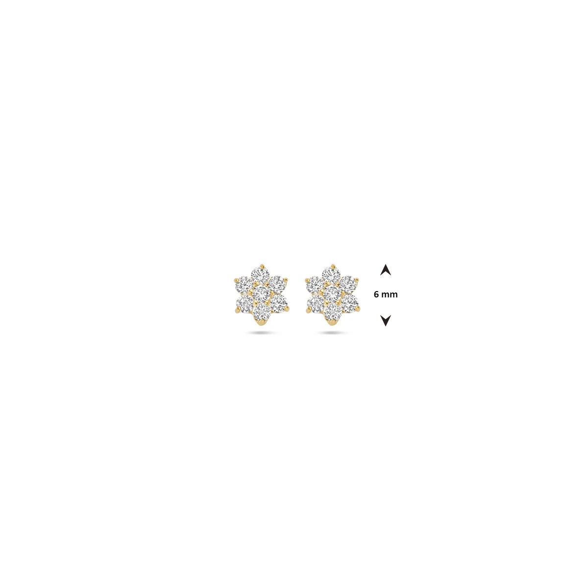 oorknoppen rozet 14K geelgoud