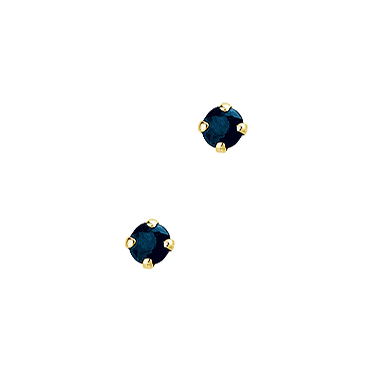 oorknoppen saffier 14K geelgoud