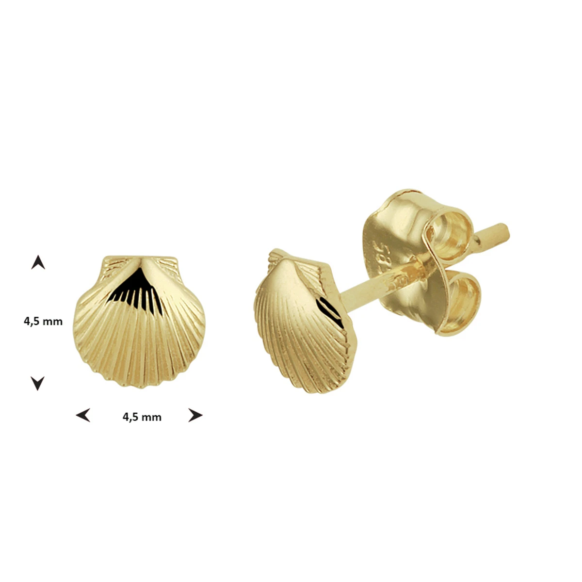 oorknoppen schelp 14K geelgoud