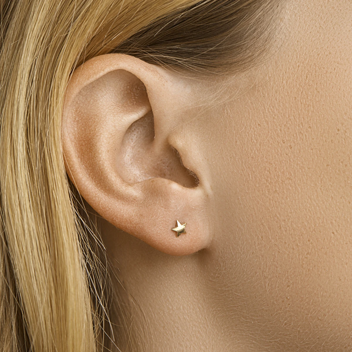 oorknoppen ster 14K geelgoud