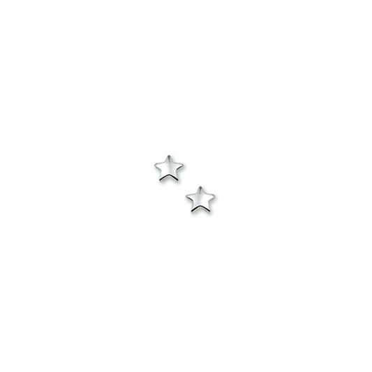 oorknoppen ster zilver gerhodineerd