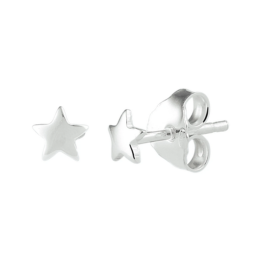 oorknoppen ster zilver wit