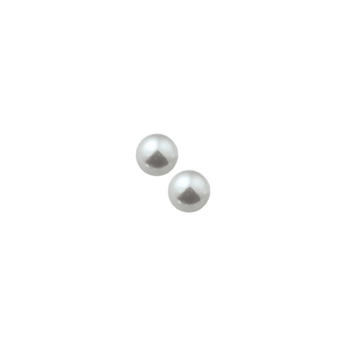 oorknoppen synth. parel zilver wit
