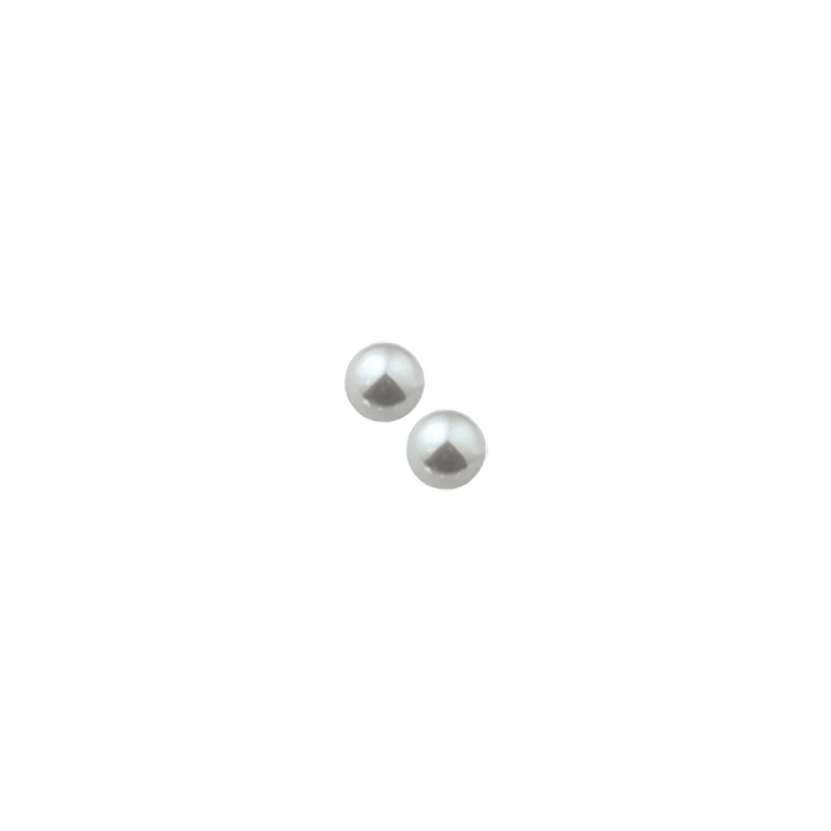 oorknoppen synth. parel zilver wit