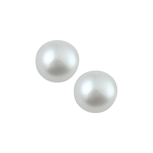 oorknoppen synth. parel zilver wit