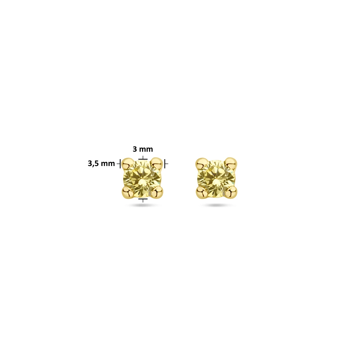 oorknoppen synth. peridot 14K geelgoud
