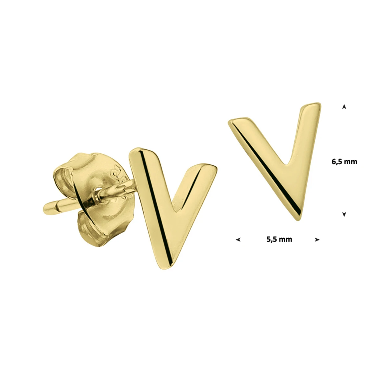 oorknoppen v zilver verguld (geel)