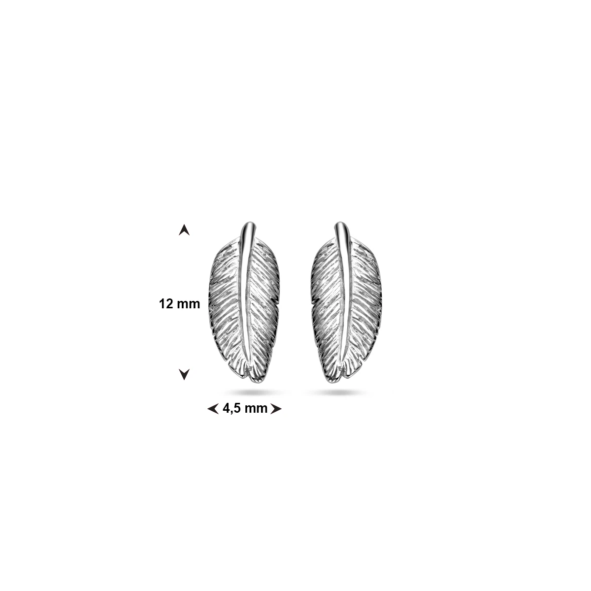 oorknoppen veer 12 mm zilver gerhodineerd
