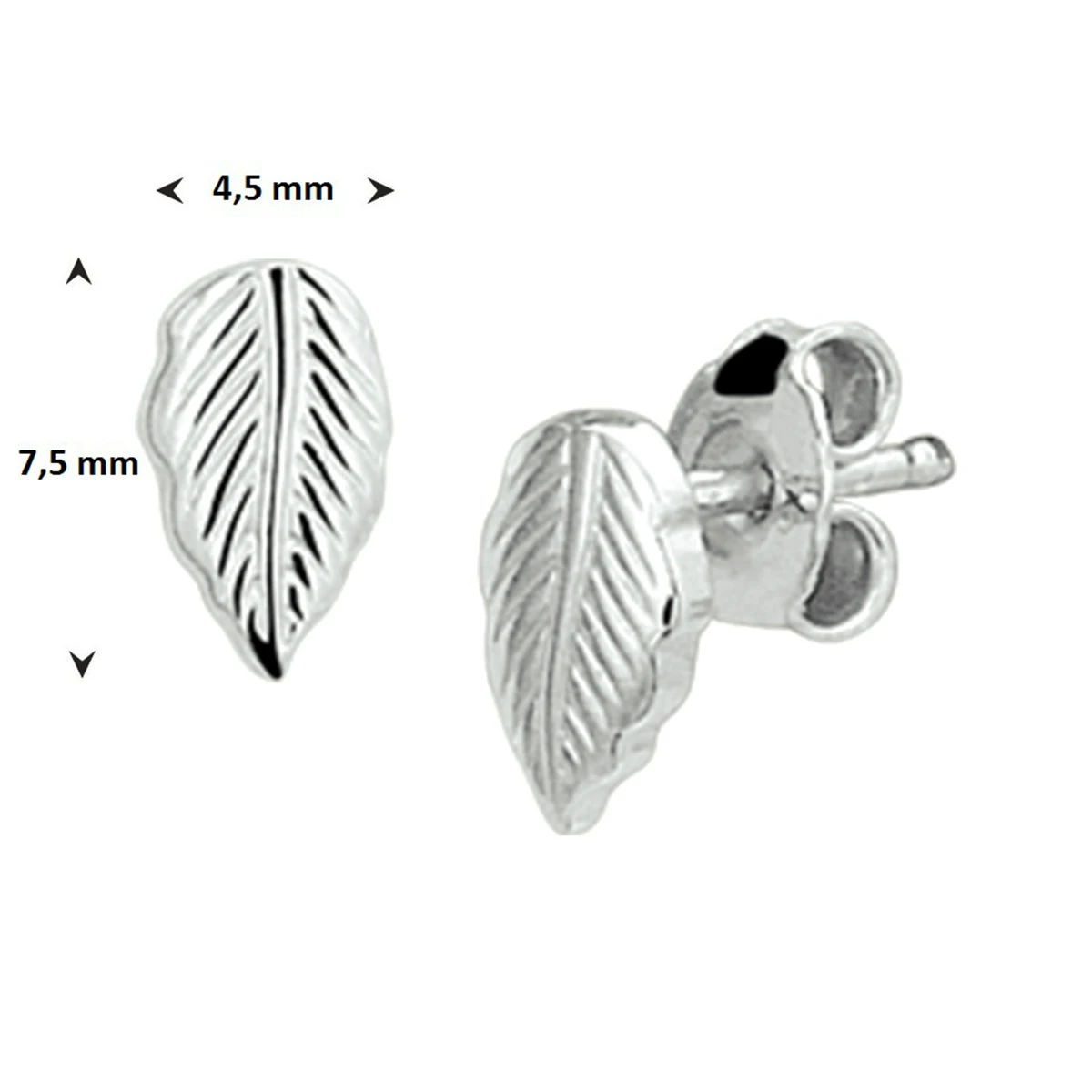 oorknoppen veer zilver gerhodineerd