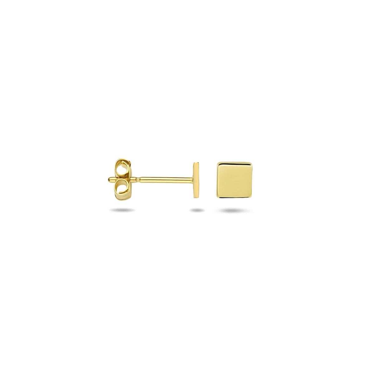 oorknoppen vierkant 3,5 mm 14K geelgoud