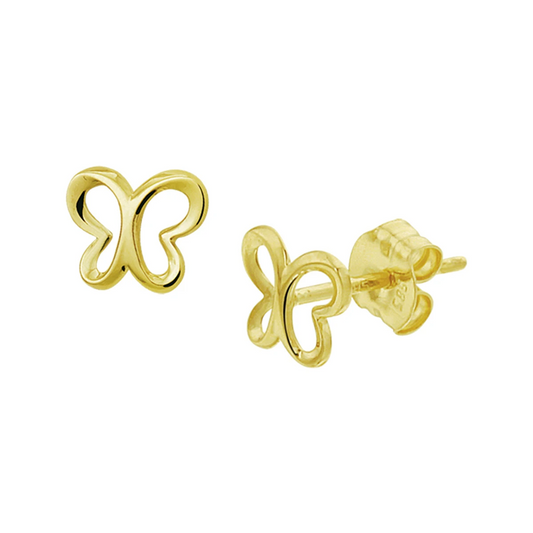 oorknoppen vlinder 5,5 mm 14K geelgoud
