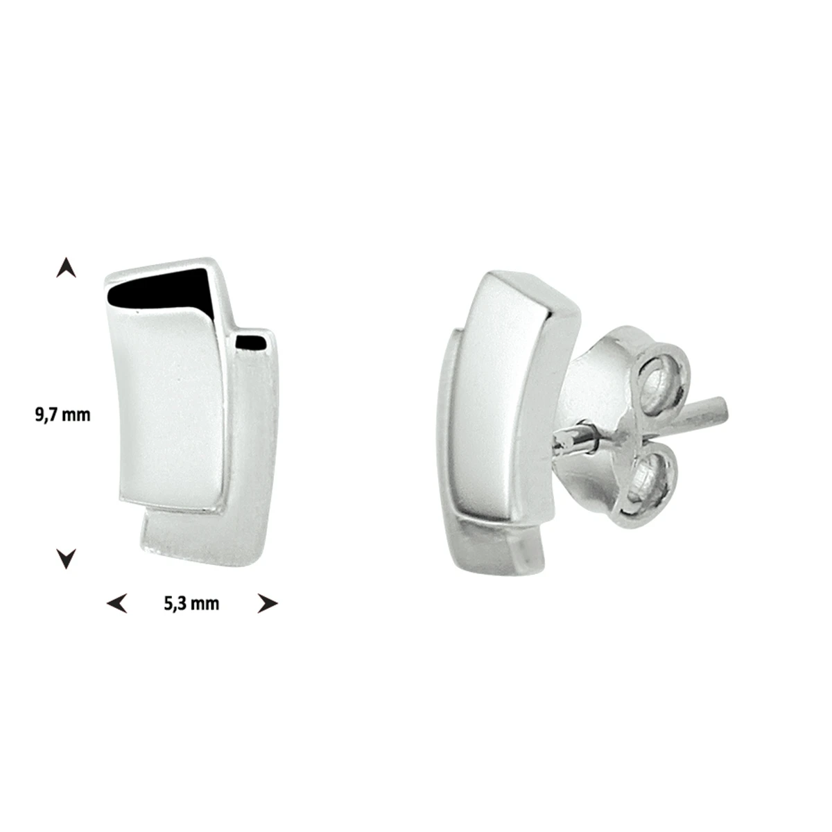 oorknoppen zilver gerhodineerd