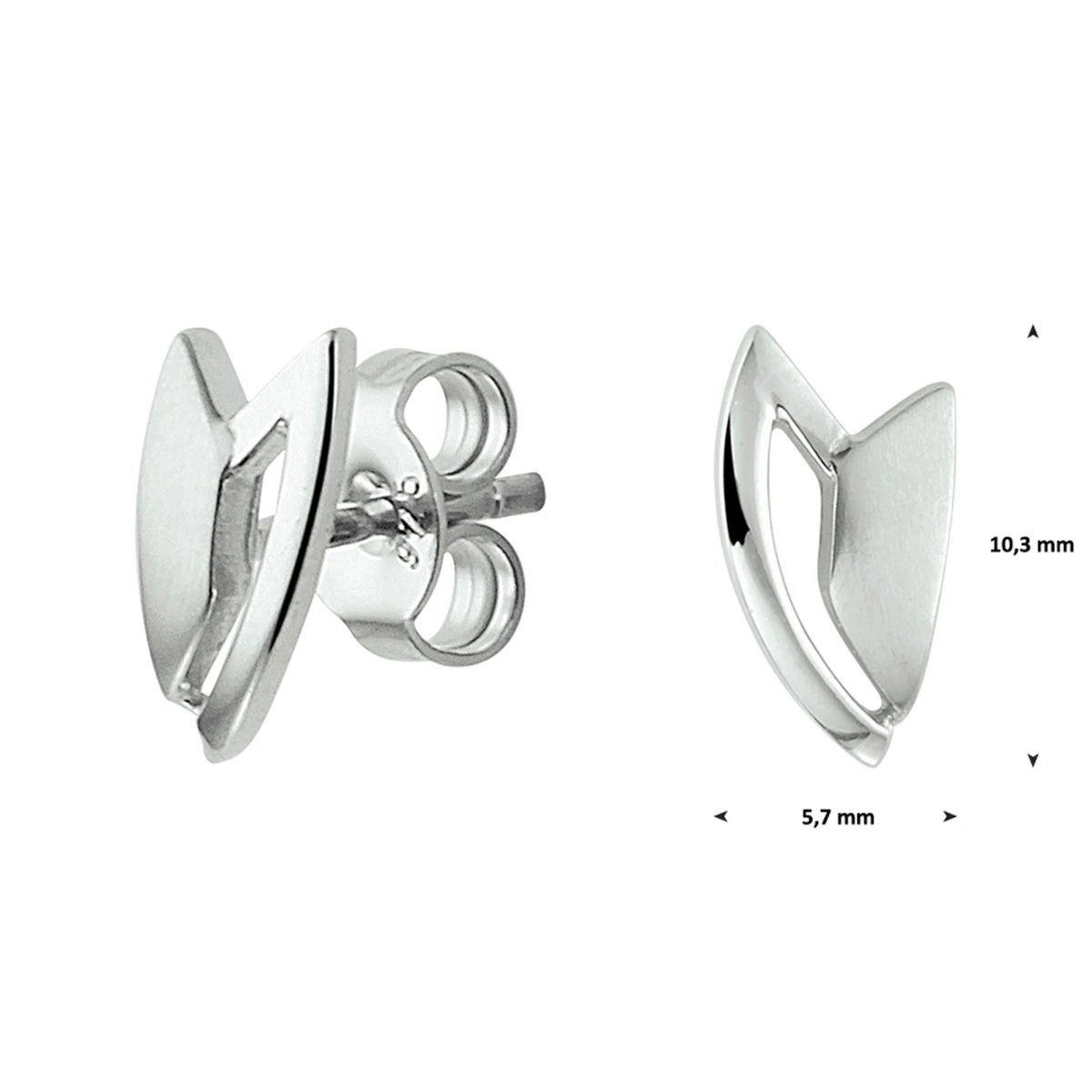 oorknoppen zilver gerhodineerd