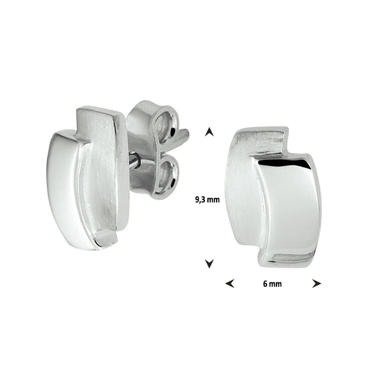 oorknoppen zilver gerhodineerd