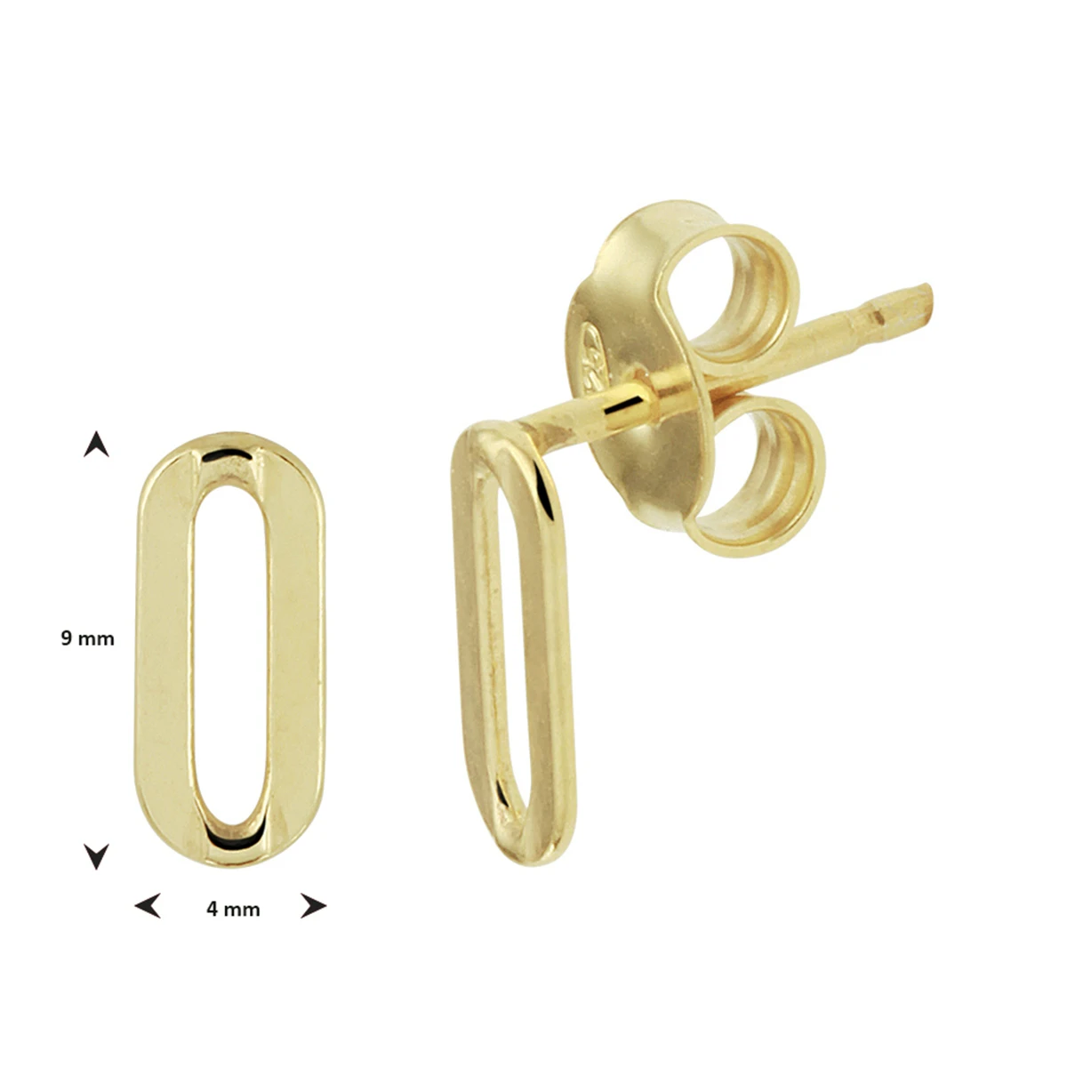 oorknoppen zilver verguld (geel)