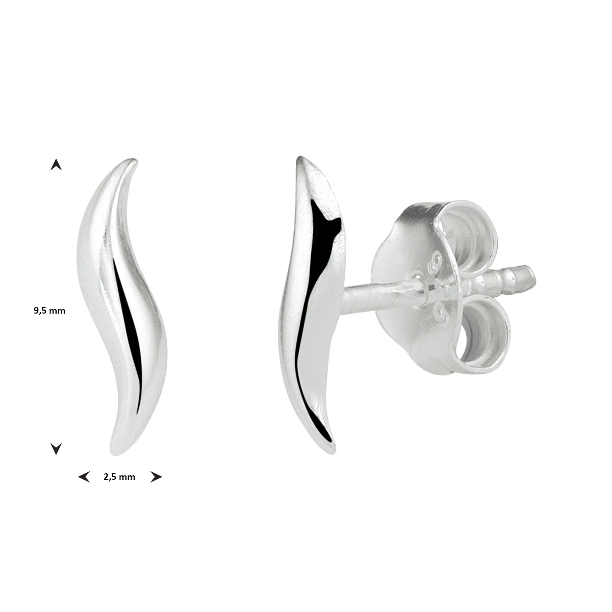 oorknoppen zilver wit