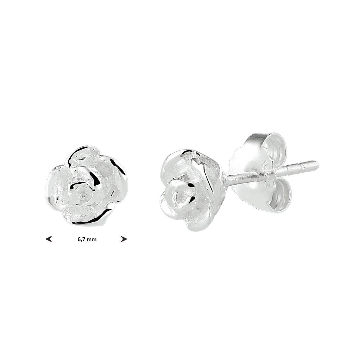 oorknoppen zilver wit