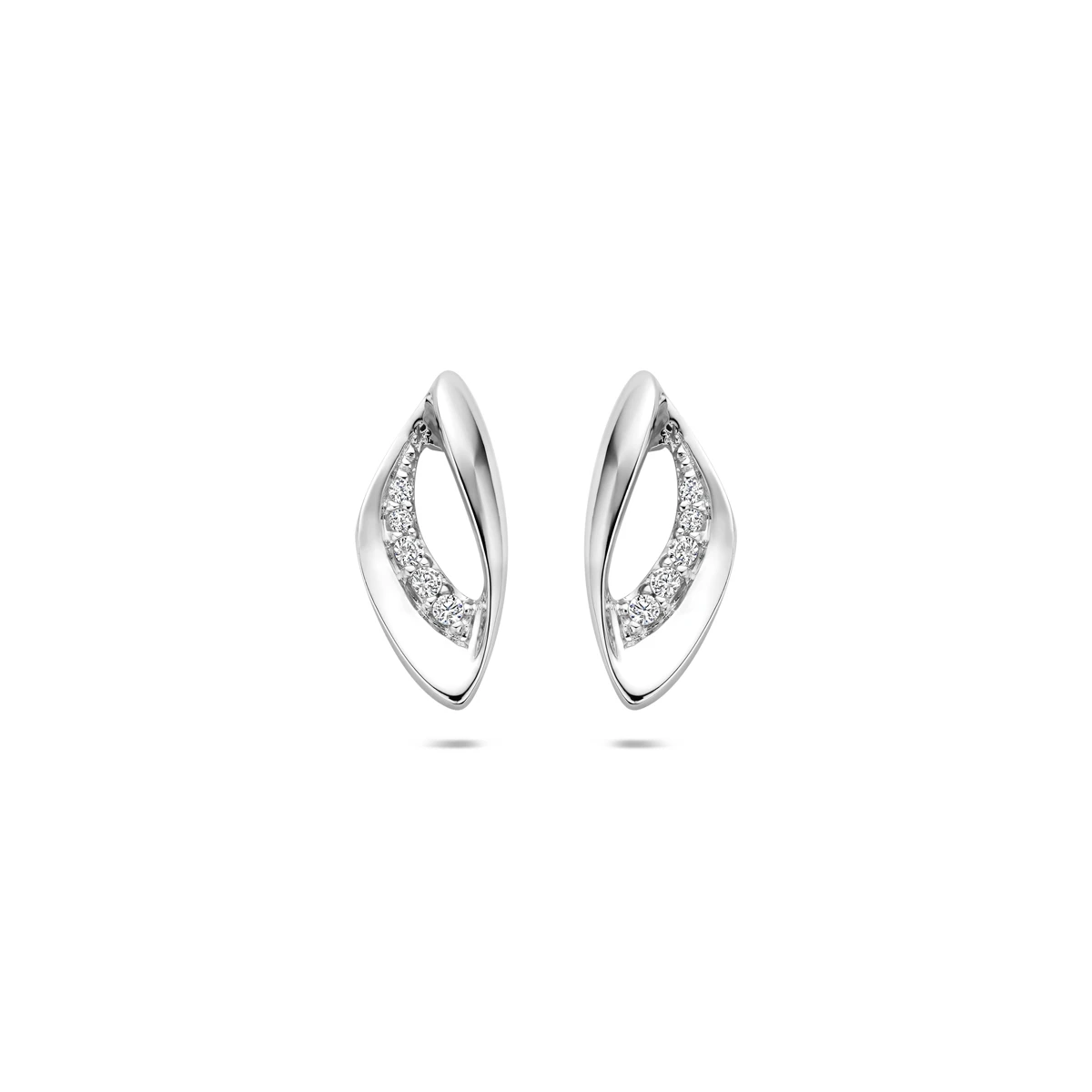 oorknoppen zirkonia 13,7 mm zilver gerhodineerd