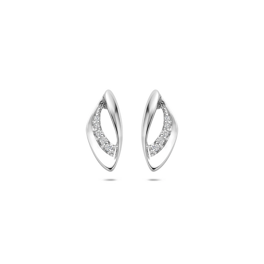 oorknoppen zirkonia 13,7 mm zilver gerhodineerd