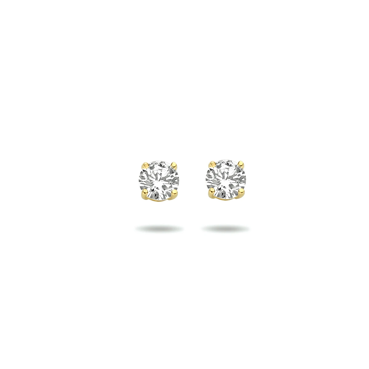 oorknoppen zirkonia 14K geelgoud