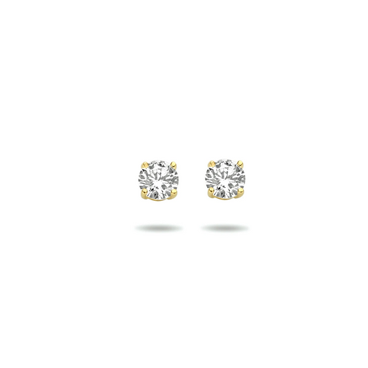oorknoppen zirkonia 14K geelgoud