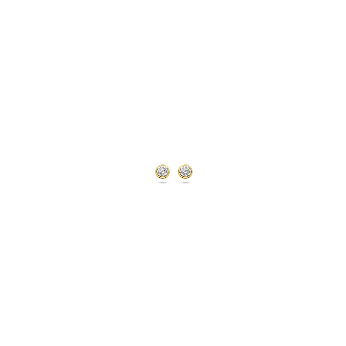 oorknoppen zirkonia 14K geelgoud
