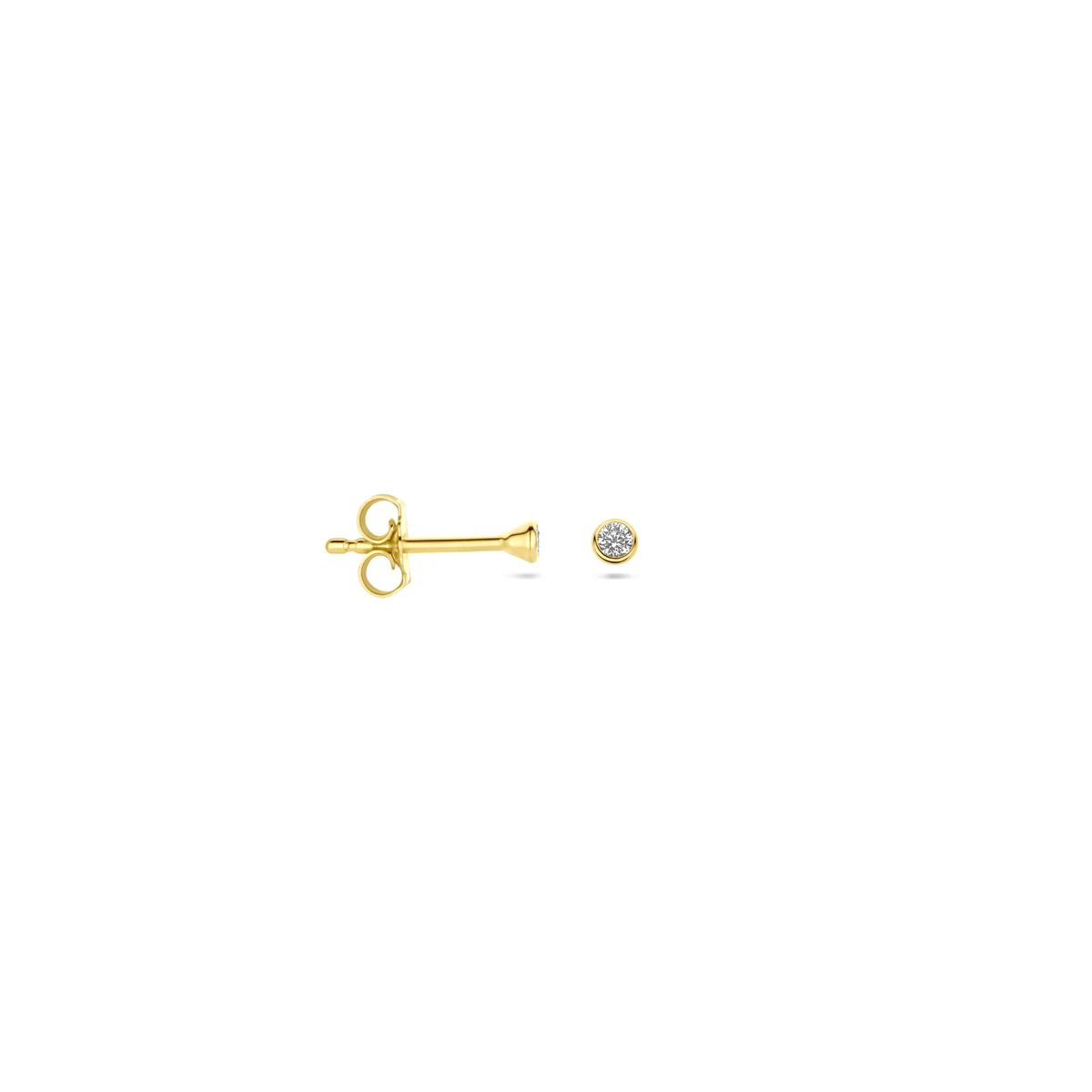 oorknoppen zirkonia 14K geelgoud