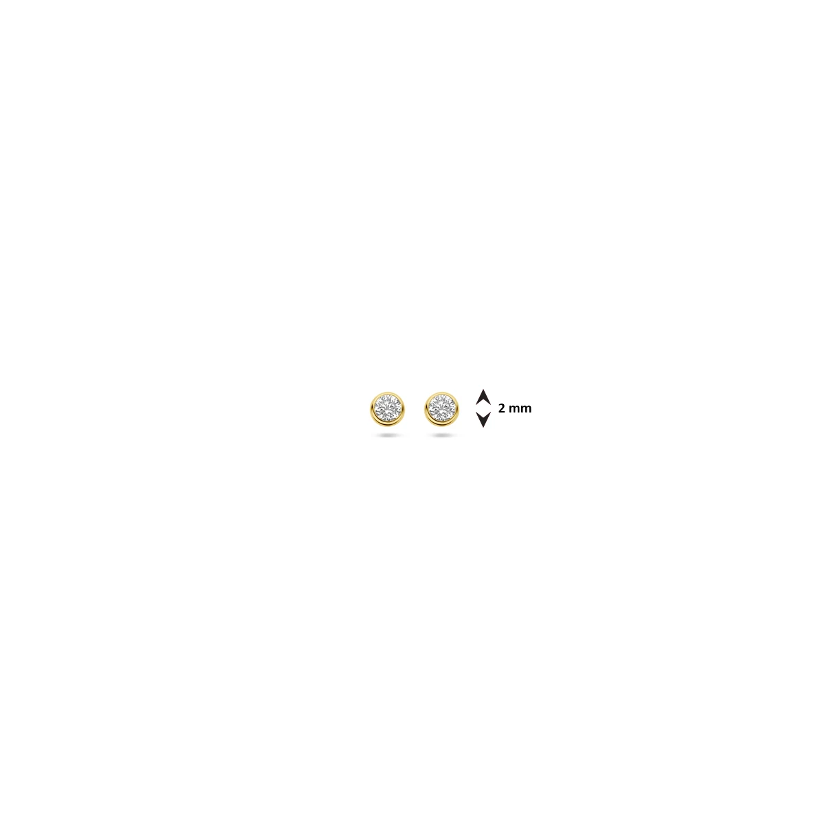 oorknoppen zirkonia 14K geelgoud