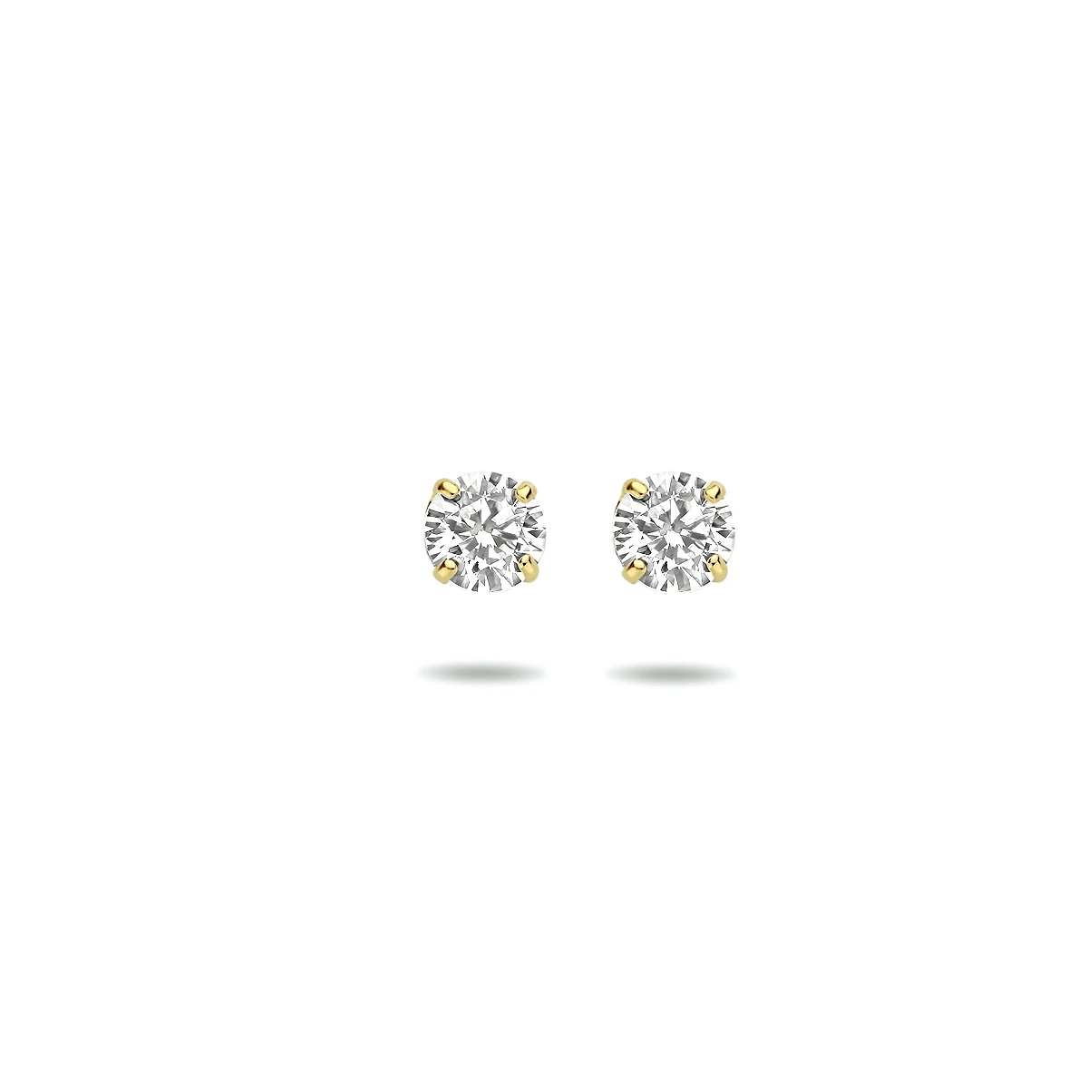 oorknoppen zirkonia 14K geelgoud
