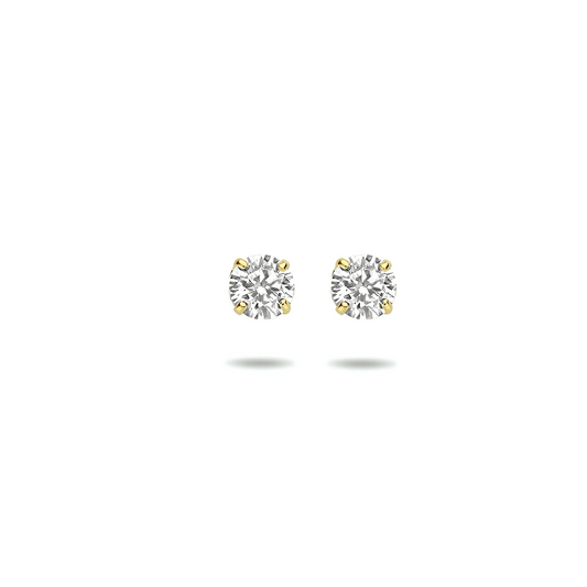 oorknoppen zirkonia 14K geelgoud