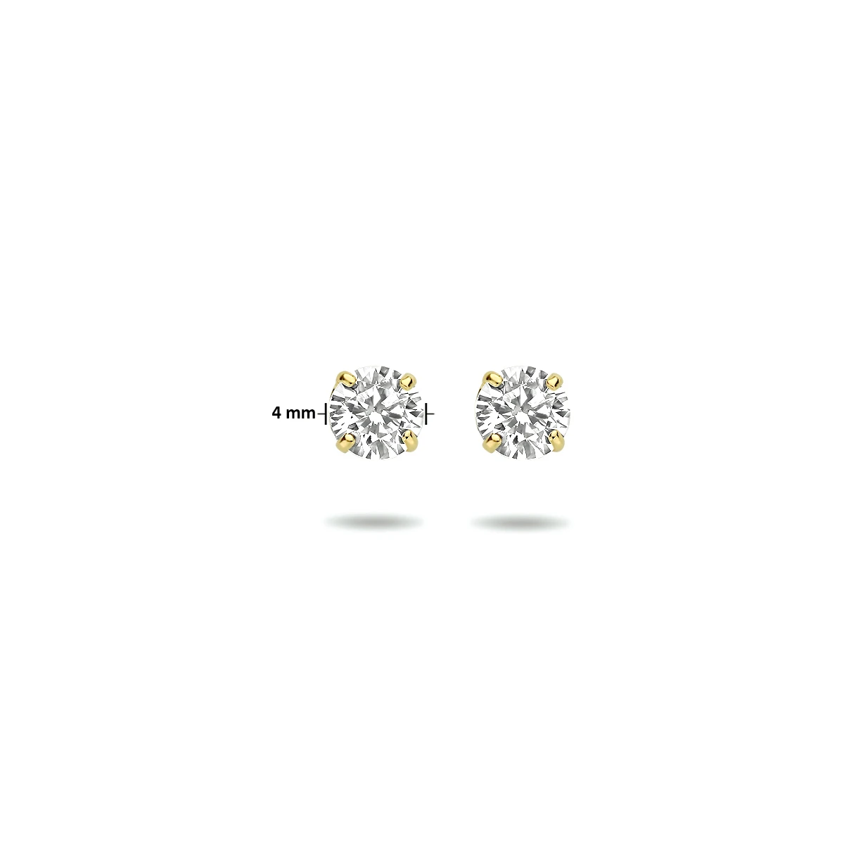 oorknoppen zirkonia 14K geelgoud