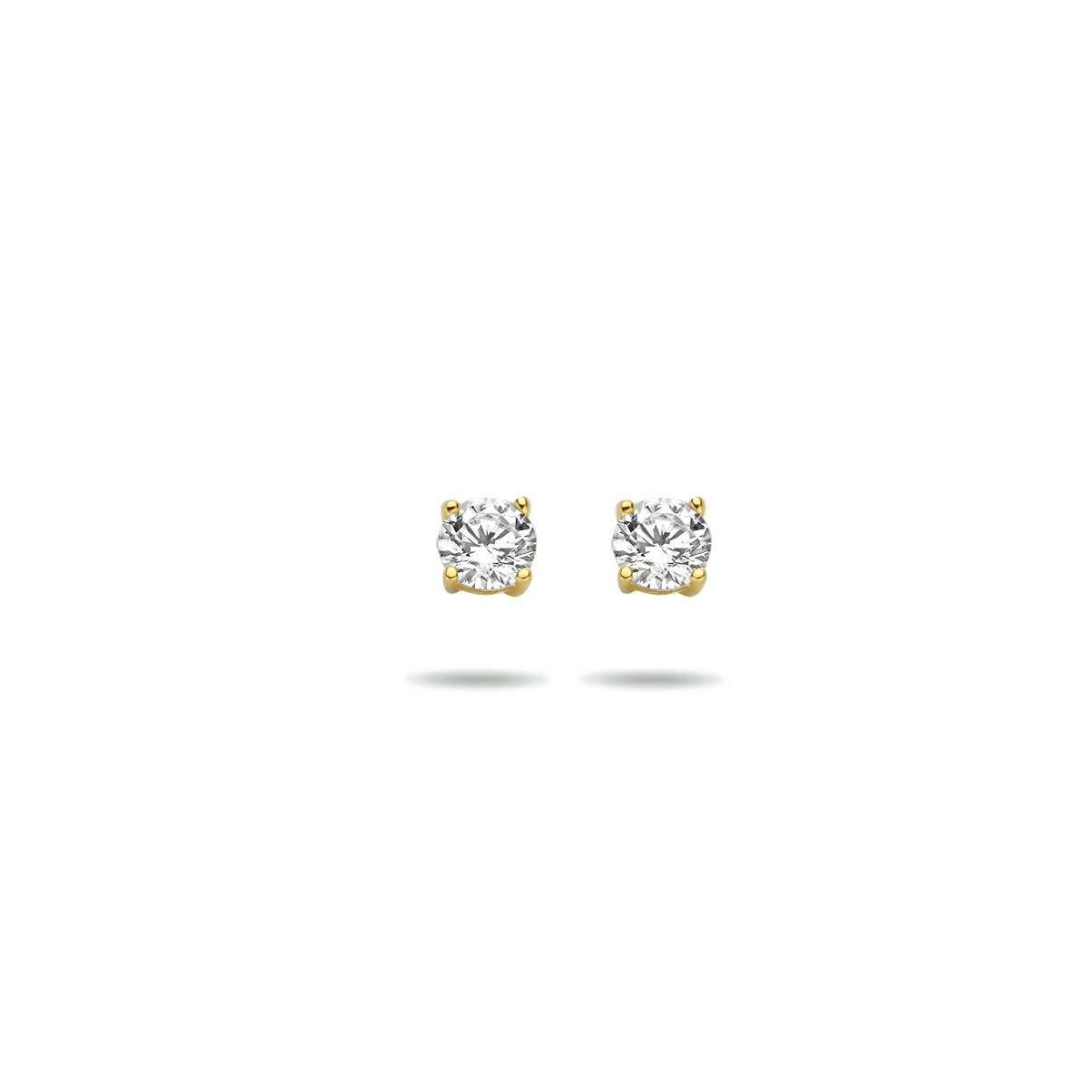 oorknoppen zirkonia 14K geelgoud