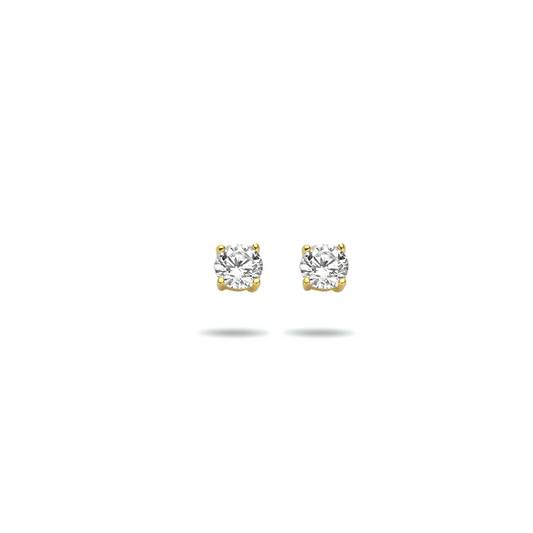 oorknoppen zirkonia 14K geelgoud