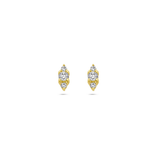 oorknoppen zirkonia 14K geelgoud