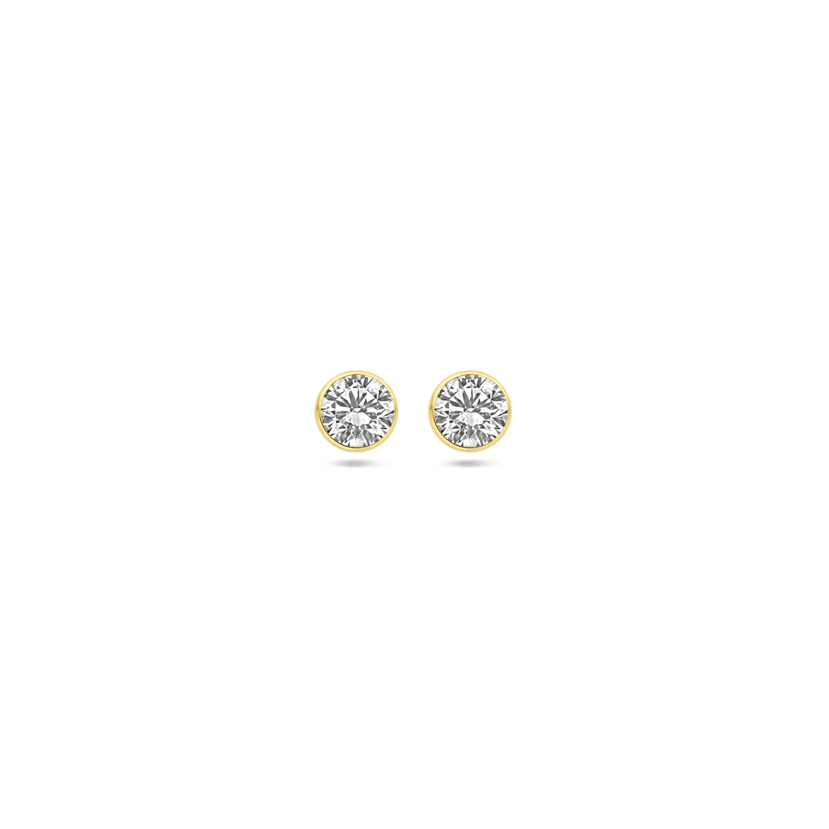 oorknoppen zirkonia 14K geelgoud