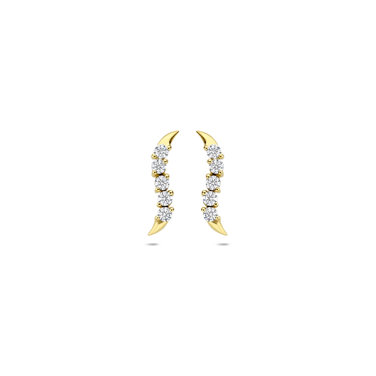 oorknoppen zirkonia 14K geelgoud