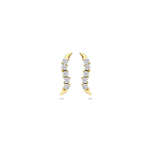 oorknoppen zirkonia 14K geelgoud