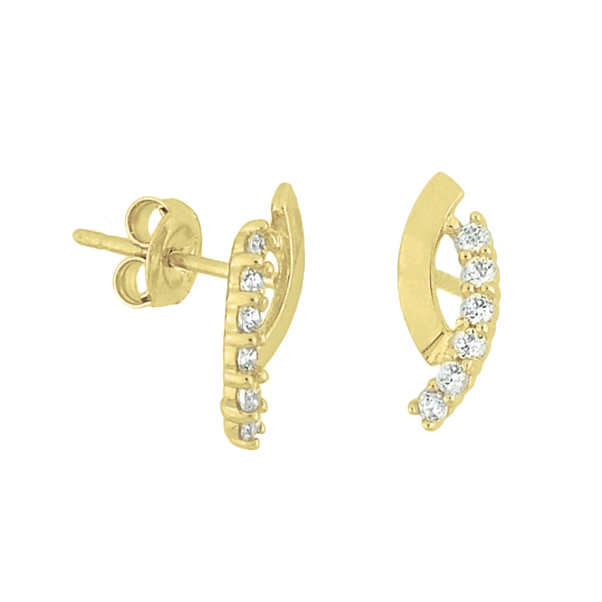 oorknoppen zirkonia 10,5 mm 14K geelgoud